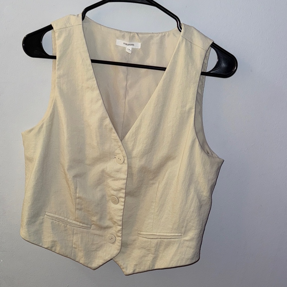 Vest Top - Cream button up